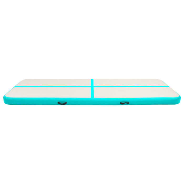 vidaXL Oppblåsbar gymnastikkmatte med pumpe 300x100x20 cm PVC grønn