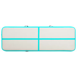 vidaXL Oppblåsbar gymnastikkmatte med pumpe 300x100x20 cm PVC grønn