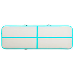 vidaXL Oppblåsbar gymnastikkmatte med pumpe 500x100x20 cm PVC grønn