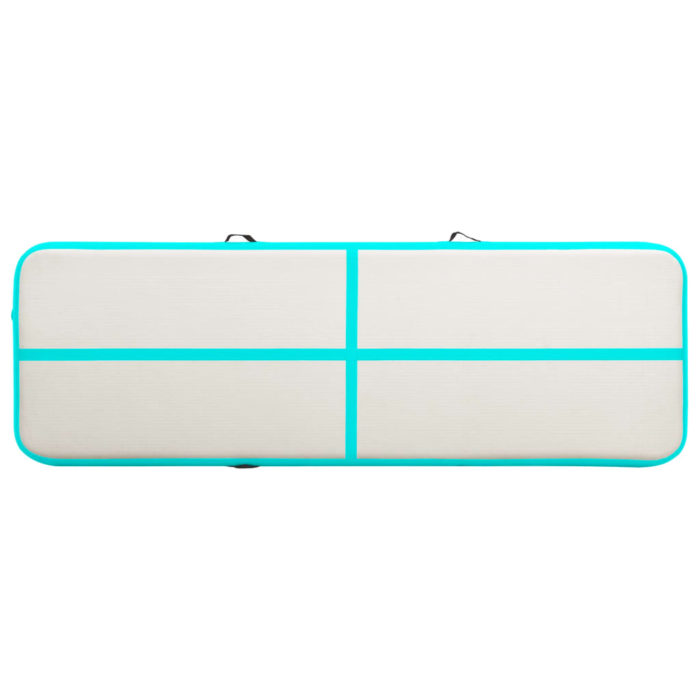 vidaXL Oppblåsbar gymnastikkmatte med pumpe 500x100x20 cm PVC grønn