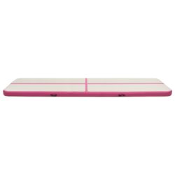vidaXL Oppblåsbar gymnastikkmatte med pumpe 700x100x20 cm PVC rosa