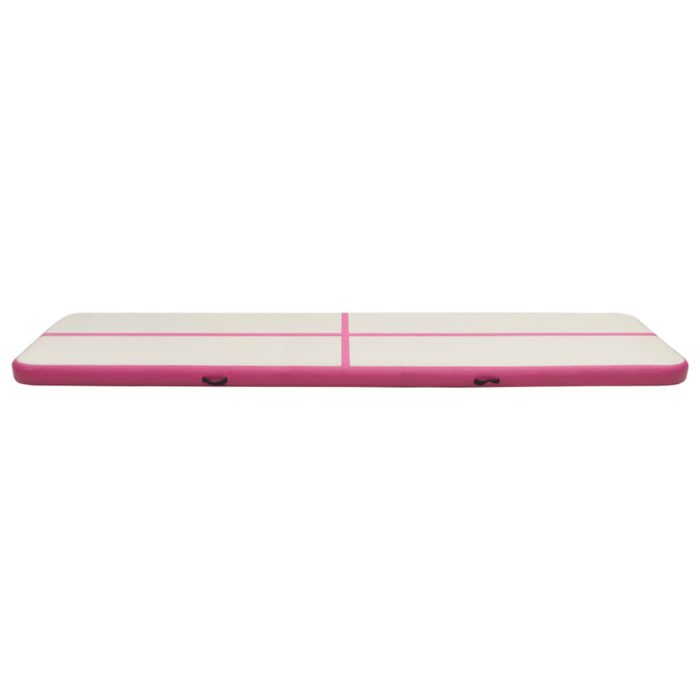 vidaXL Oppblåsbar gymnastikkmatte med pumpe 700x100x20 cm PVC rosa