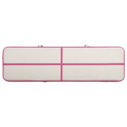 vidaXL Oppblåsbar gymnastikkmatte med pumpe 700x100x20 cm PVC rosa