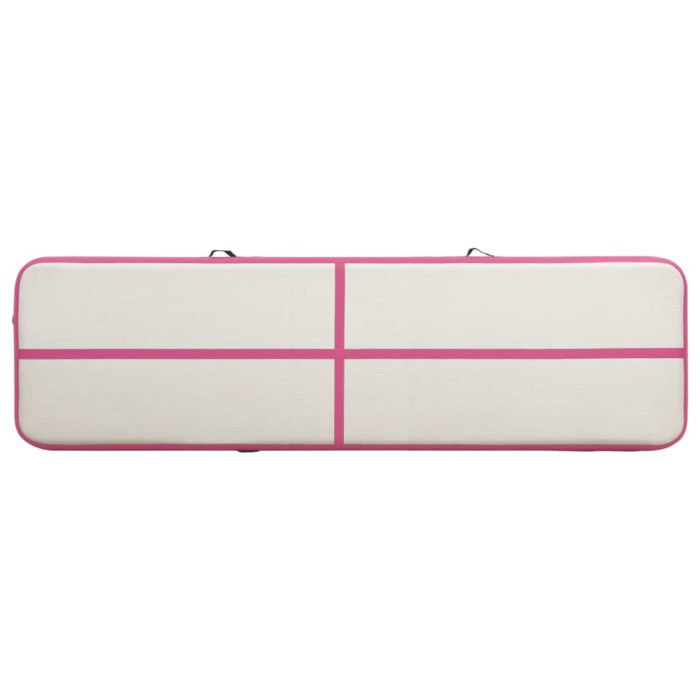 vidaXL Oppblåsbar gymnastikkmatte med pumpe 700x100x20 cm PVC rosa