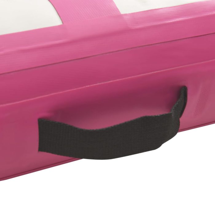 vidaXL Oppblåsbar gymnastikkmatte med pumpe 700x100x20 cm PVC rosa