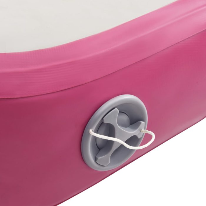 vidaXL Oppblåsbar gymnastikkmatte med pumpe 700x100x20 cm PVC rosa