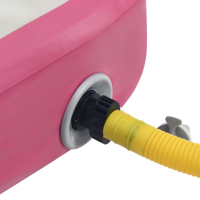 vidaXL Oppblåsbar gymnastikkmatte med pumpe 700x100x20 cm PVC rosa