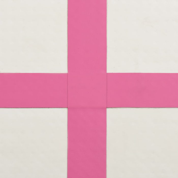 vidaXL Oppblåsbar gymnastikkmatte med pumpe 700x100x20 cm PVC rosa