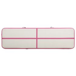vidaXL Oppblåsbar gymnastikkmatte med pumpe 800x100x20 cm PVC rosa