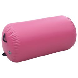 vidaXL Oppblåsbar gymnastikkrull med pumpe 120×90 cm PVC rosa