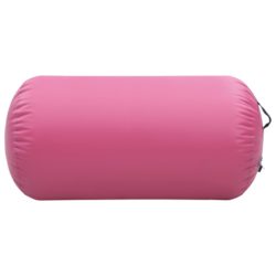 vidaXL Oppblåsbar gymnastikkrull med pumpe 120×90 cm PVC rosa
