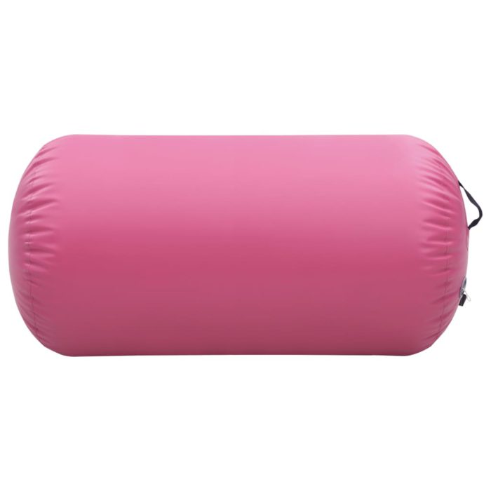 vidaXL Oppblåsbar gymnastikkrull med pumpe 120×90 cm PVC rosa