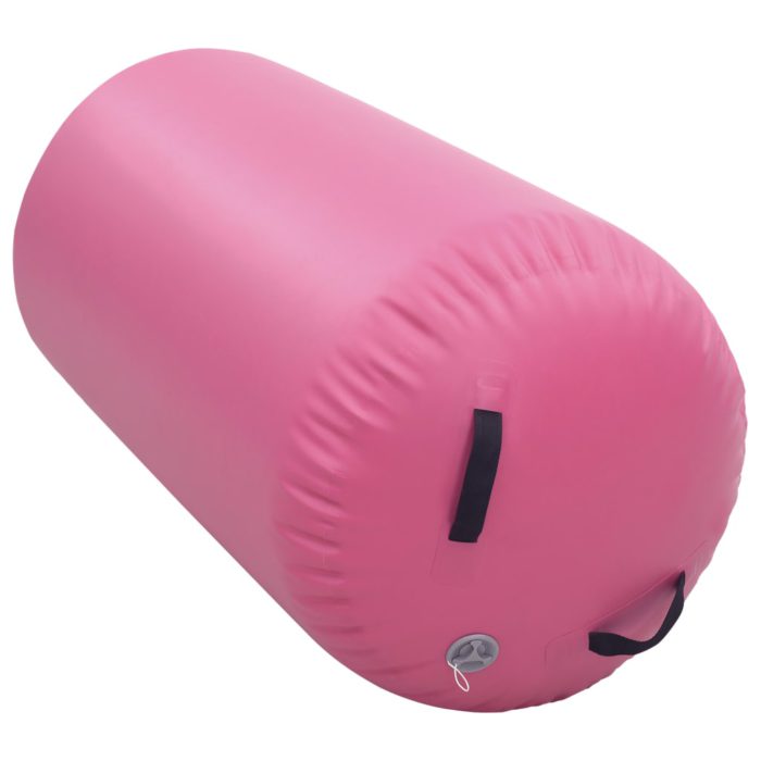 vidaXL Oppblåsbar gymnastikkrull med pumpe 120×90 cm PVC rosa