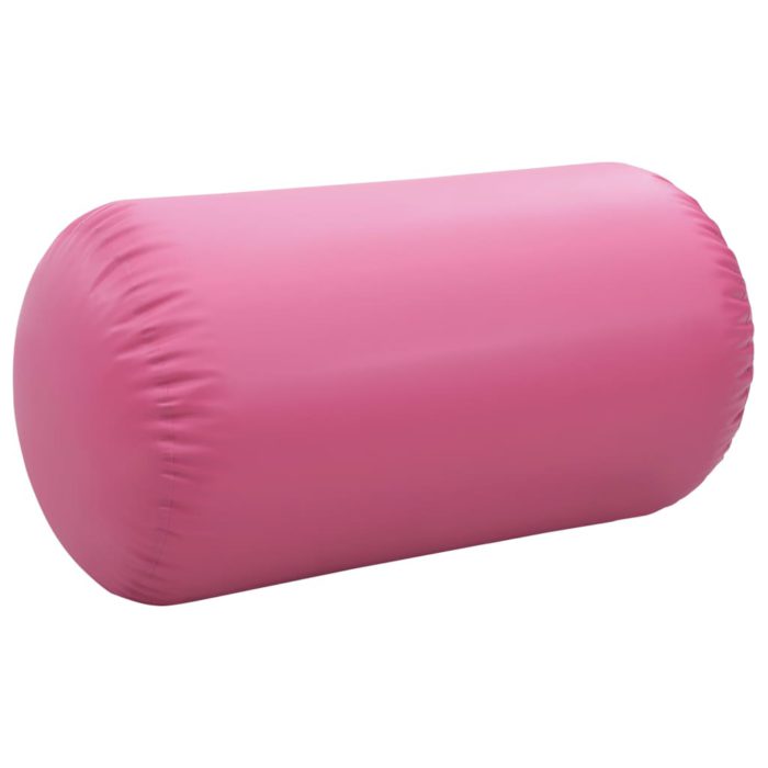 vidaXL Oppblåsbar gymnastikkrull med pumpe 120×90 cm PVC rosa