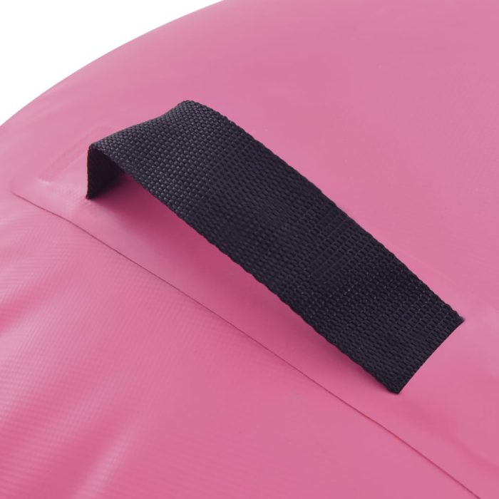 vidaXL Oppblåsbar gymnastikkrull med pumpe 120×90 cm PVC rosa