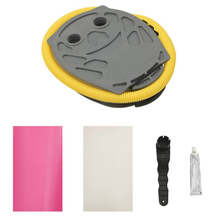 vidaXL Oppblåsbar gymnastikkrull med pumpe 120×90 cm PVC rosa