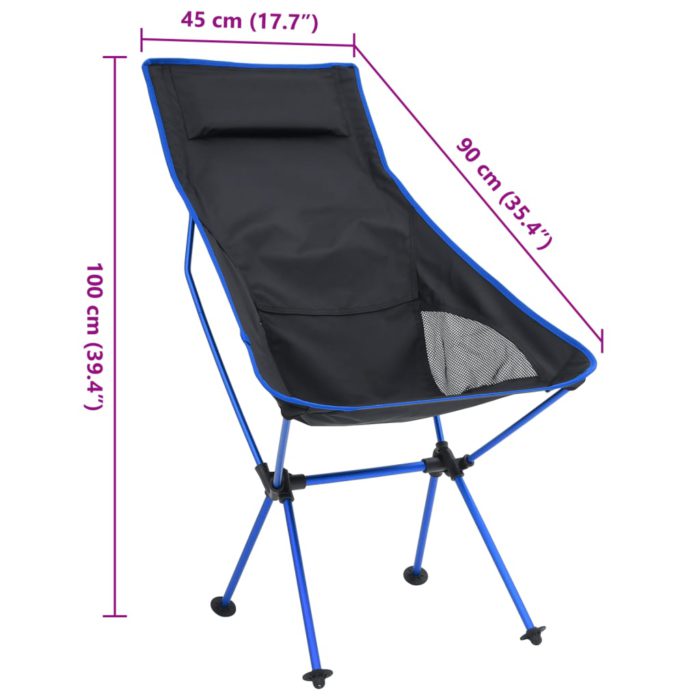 vidaXL Sammenleggbar campingstol PVC og aluminium svart