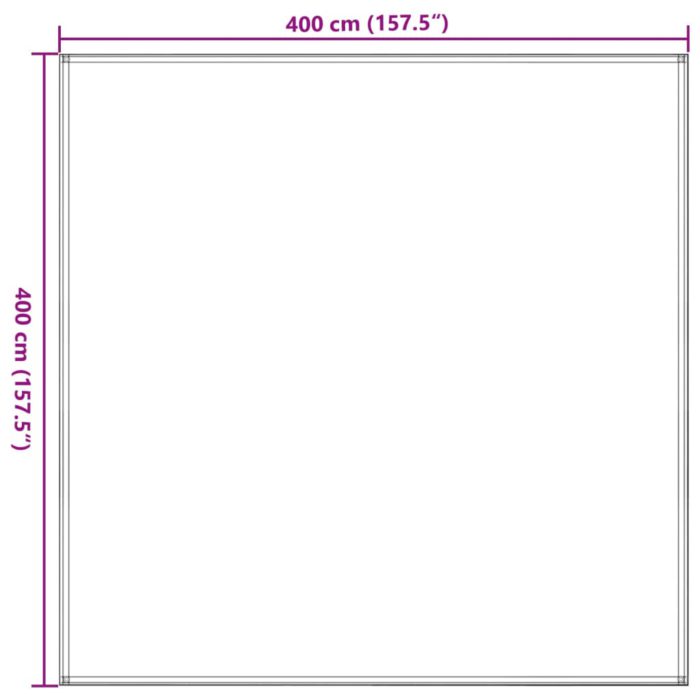 vidaXL Teltteppe 400×400 cm svart HDPE