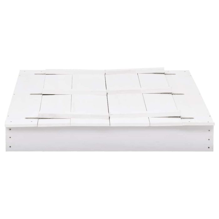 vidaXL Sandkasse gran hvit 95x90x15 cm