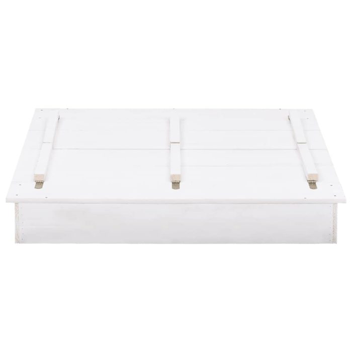 vidaXL Sandkasse gran hvit 95x90x15 cm