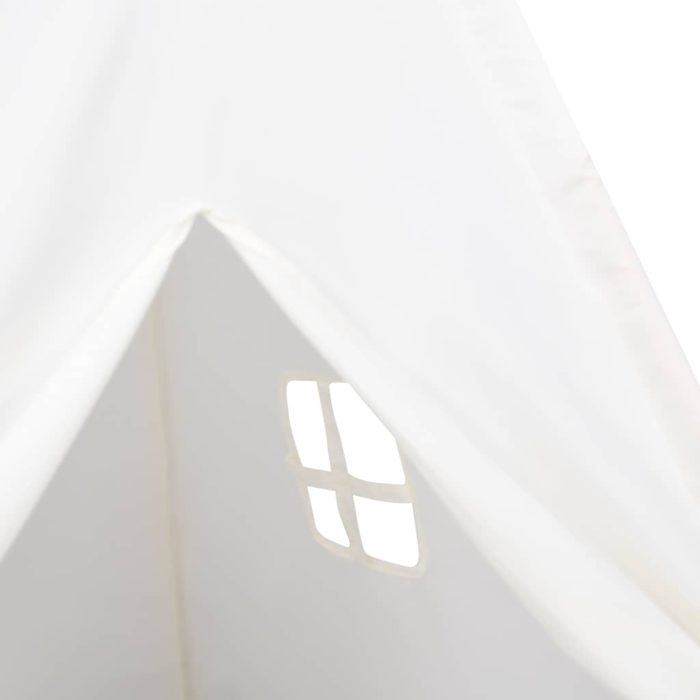 vidaXL Tipi-telt for barn med pose ferskenhud hvit 120x120x150 cm