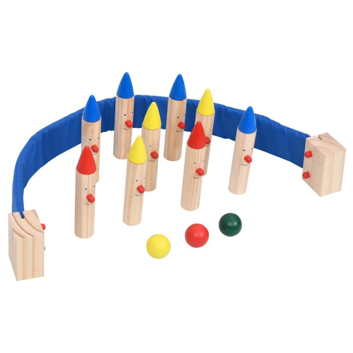 vidaXL Bowlingspill flerfarget heltre furu