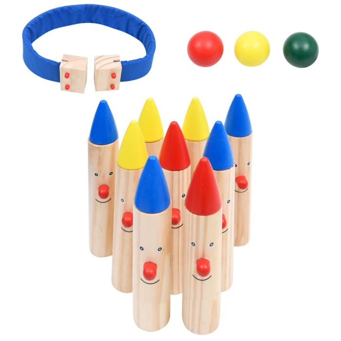 vidaXL Bowlingspill flerfarget heltre furu
