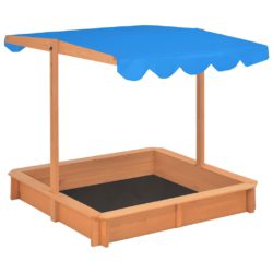 vidaXL Sandkasse med justerbart tak gran 115x115x115 cm