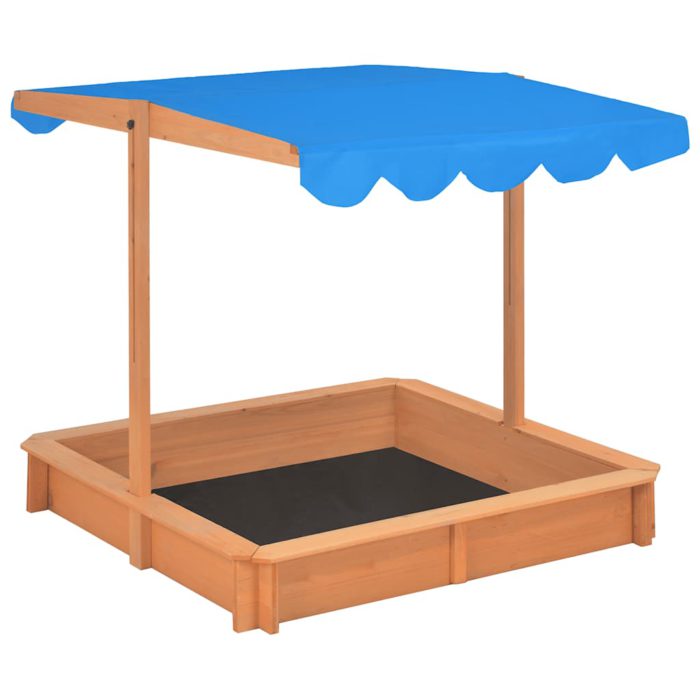 vidaXL Sandkasse med justerbart tak gran 115x115x115 cm