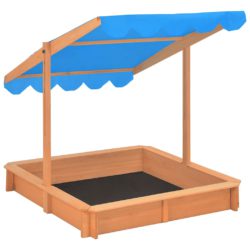 vidaXL Sandkasse med justerbart tak gran 115x115x115 cm