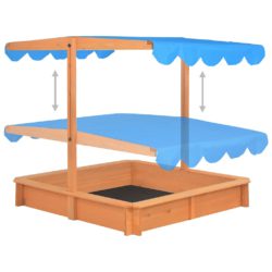 vidaXL Sandkasse med justerbart tak gran 115x115x115 cm