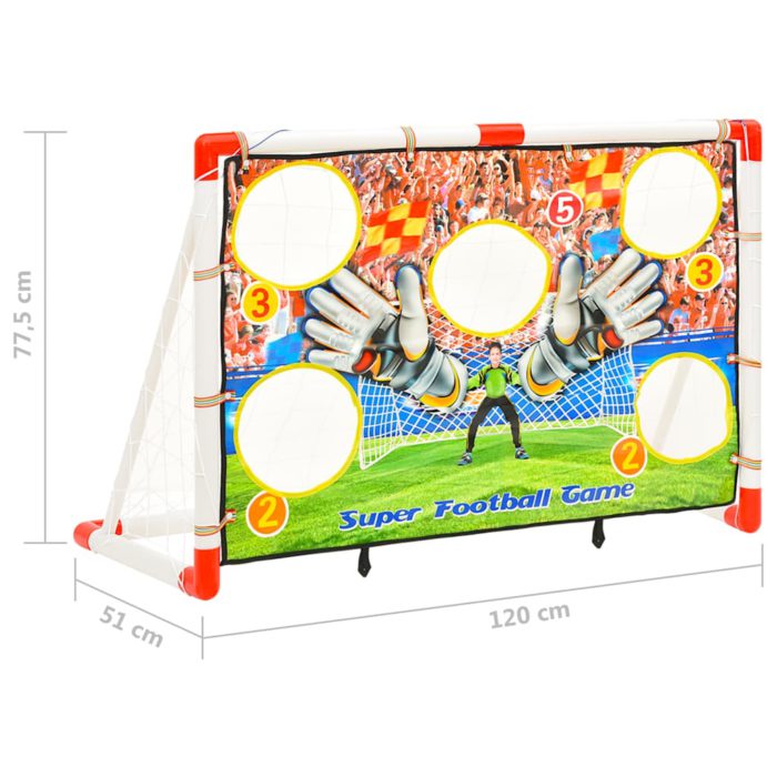 vidaXL Fotballmålsett for barn med målvegg 120x51x77,5 cm