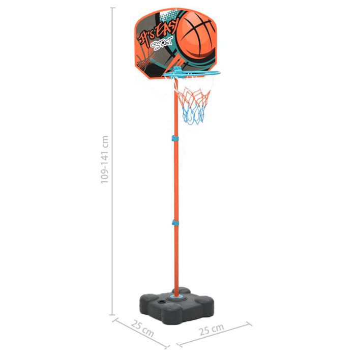vidaXL Bærbart basketballsett justerbart 109-141 cm