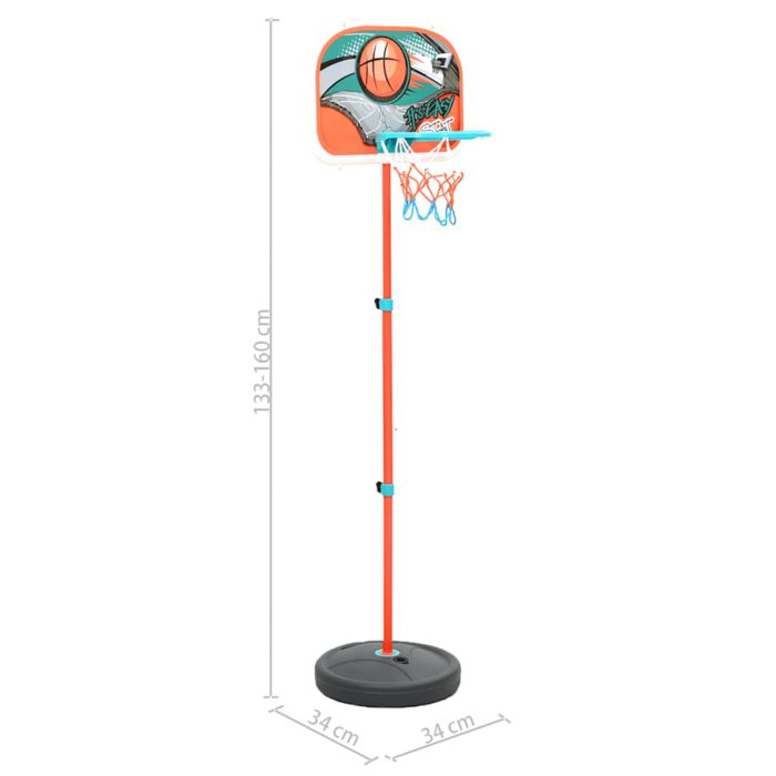 vidaXL Bærbart basketballsett justerbart 133-160 cm