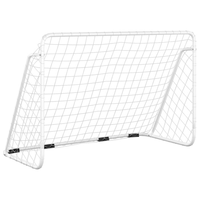 vidaXL Fotballmål med nett hvit 180x90x120 cm stål