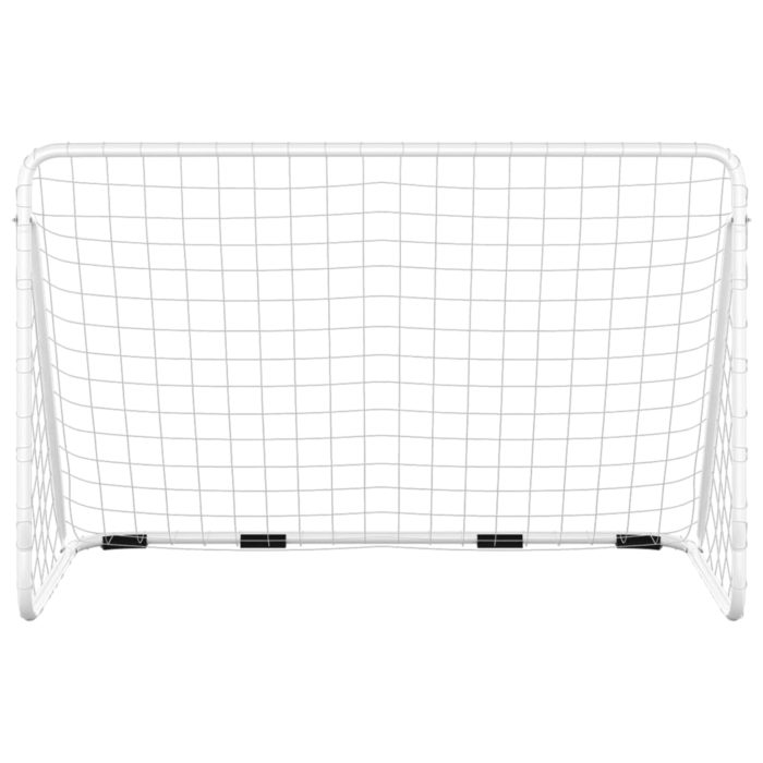 vidaXL Fotballmål med nett hvit 180x90x120 cm stål