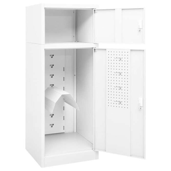 vidaXL Salskap hvit 53x53x140 cm stål