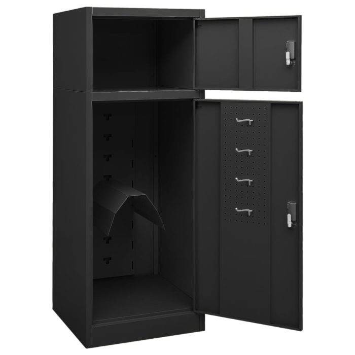 vidaXL Salskap antrasitt 53x53x140 cm stål