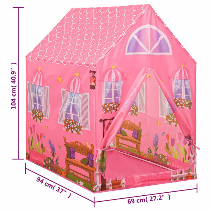 vidaXL Leketelt for barn rosa 69x94x104 cm