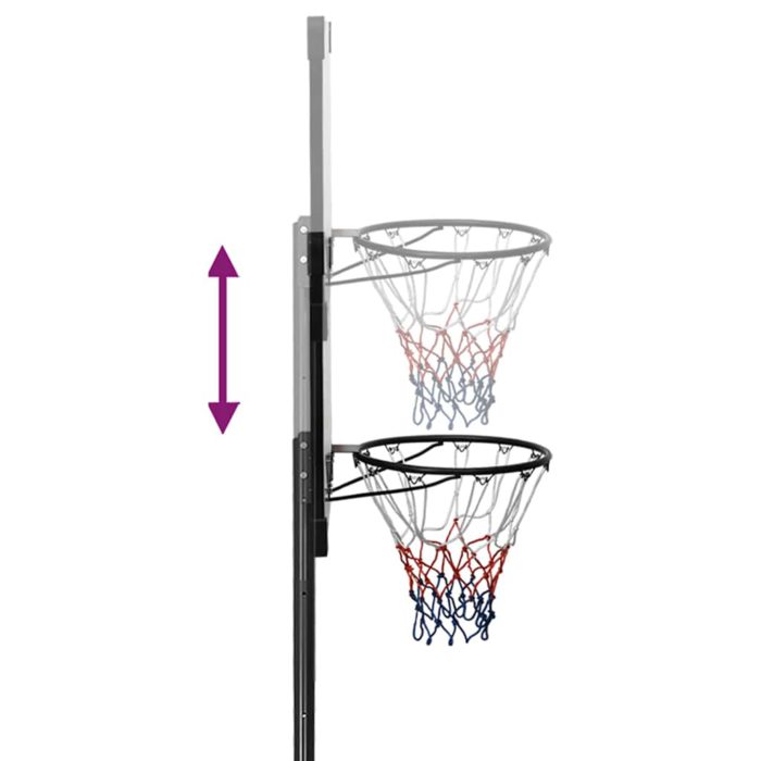 vidaXL Basketballplate gjennomsiktig 235-305 cm polykarbonat