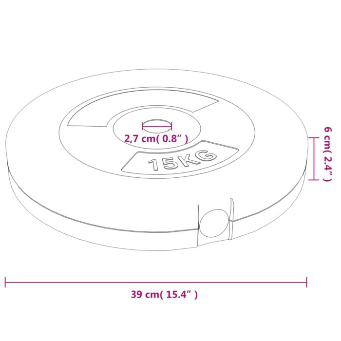 vidaXL Vektskiver 2 stk 30 kg sement