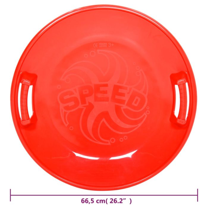 vidaXL Rundt akebrett rød 66,5 cm PP