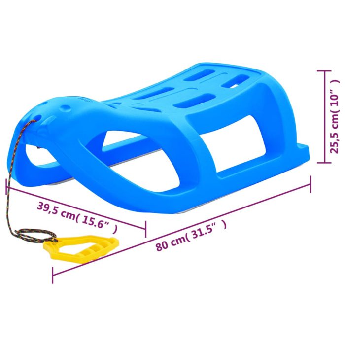 vidaXL Slede blå 80×39,5×25,5 cm polypropylen