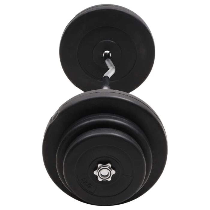 vidaXL Curl-vektstang med skiver 60 kg