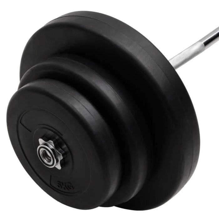 vidaXL Curl-vektstang med skiver 60 kg