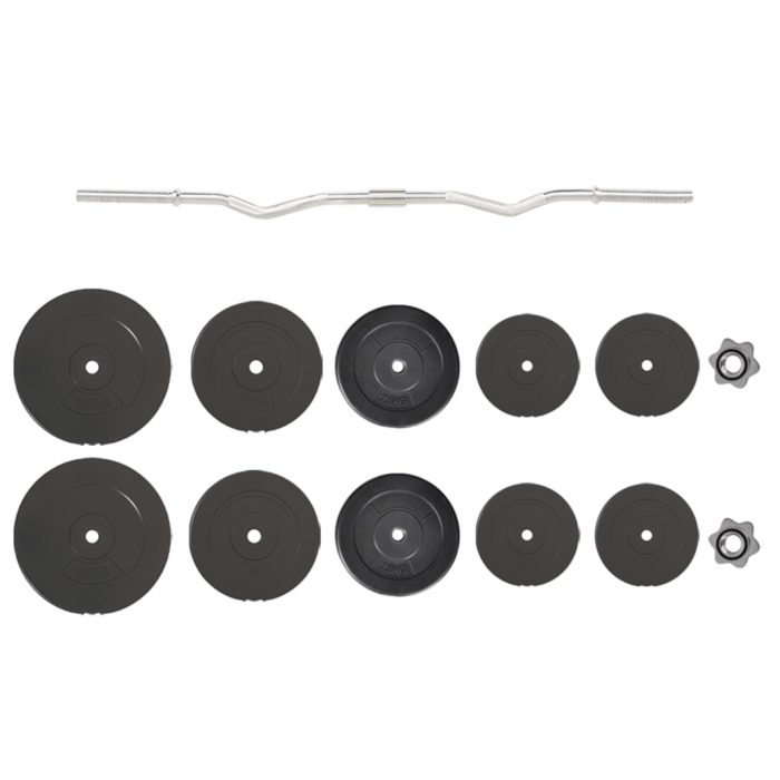 vidaXL Curl-vektstang med skiver 90 kg