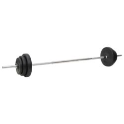 vidaXL Sett med vektstang og manual med skiver 90 kg
