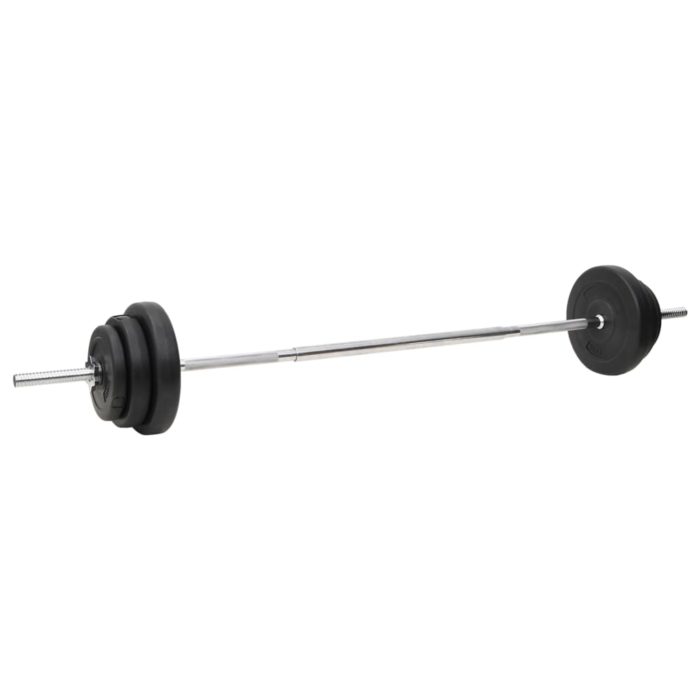 vidaXL Sett med vektstang og manual med skiver 90 kg