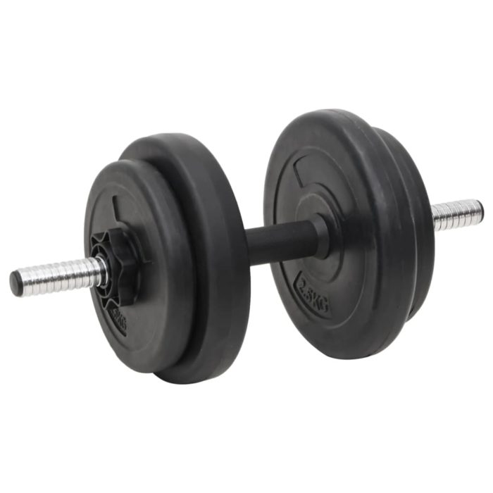 vidaXL Sett med vektstang og manual med skiver 90 kg