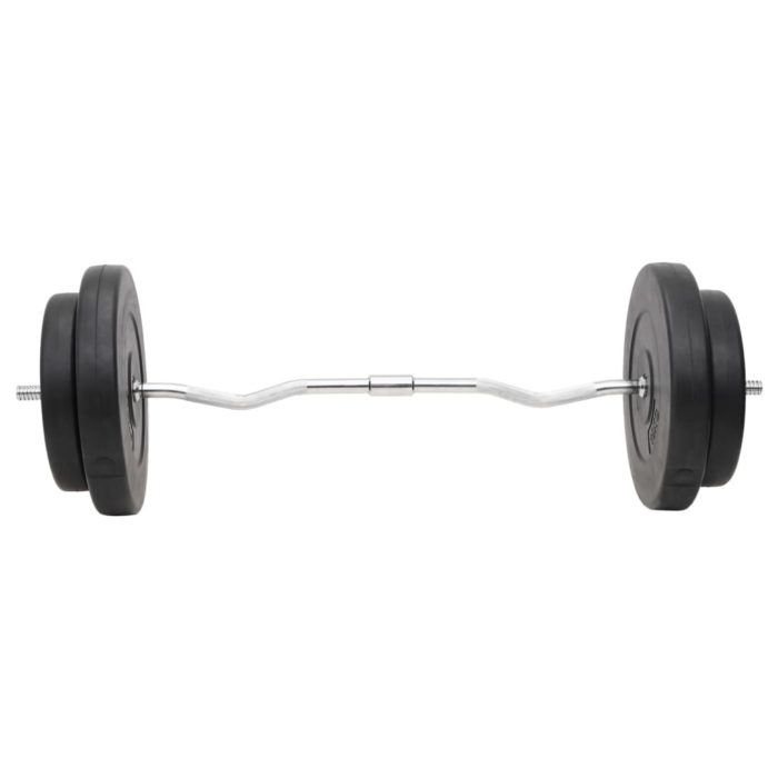 vidaXL Sett med vektstang og manual med skiver 90 kg